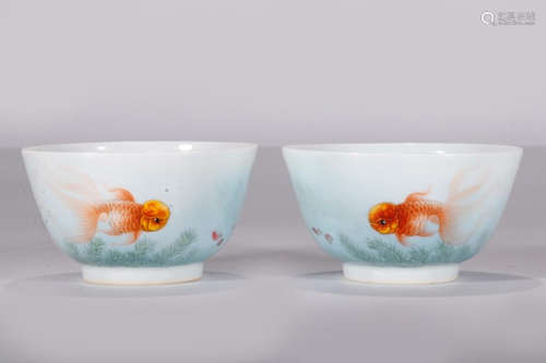 A Pair of Chinese Enamel Porcelain Bowls