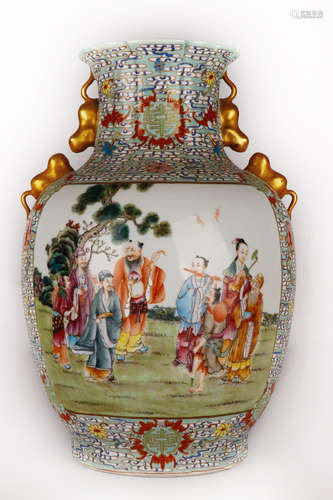 A Chinese Famille-Rose Porcelain Vase