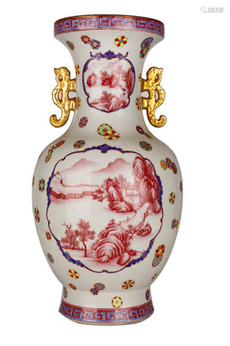 A Chinese Famille-Rose Porcelain Vase