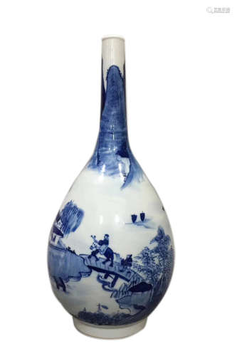 A Chinese Blue and White Porcelain Vase