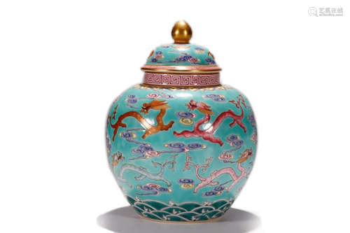 A Chinese Dou-Cai Porcelain Jar with Cover