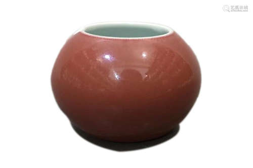 A Chines Cowpea-Red Glazed Porcelain Water Pot