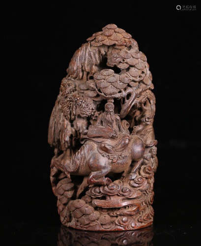 A BAMBOO STORY CARVING ORNAMENT