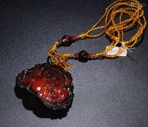 Blood RED Amber Pendant