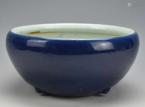 A Large Blue Glazed Censer,19th C.