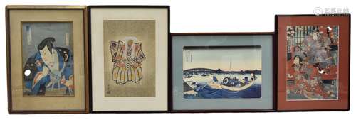 4 Framed Ukiyoe / Japanese Woodblock Prints