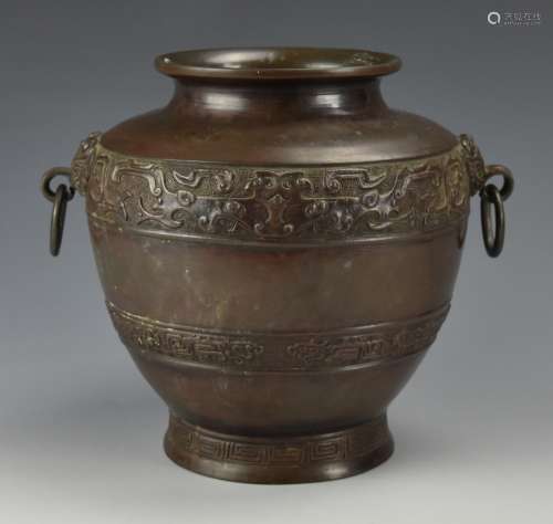A Bronze Vessel w/ Handles,Qing Dynasty