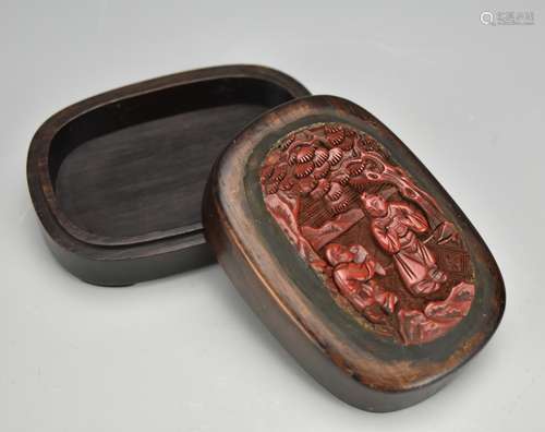 A Chinese Lacquer and Wood Box, Qing D.