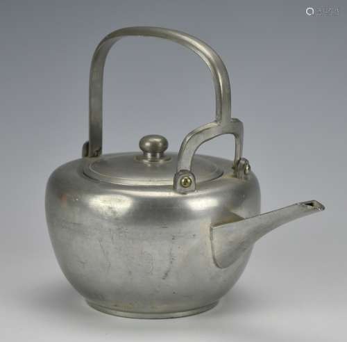 Japanese Anituqe Pewter Teapot. 19th C.