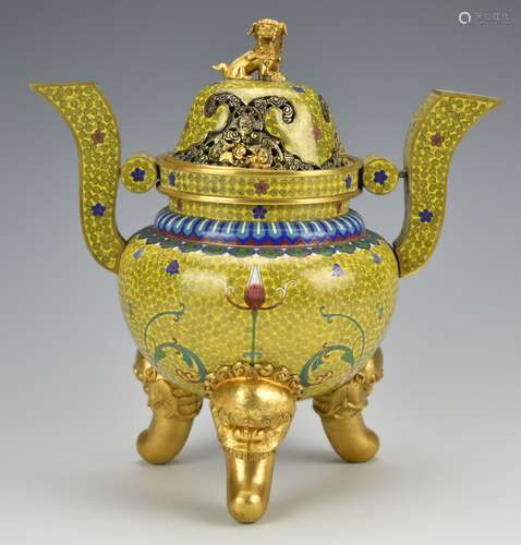 A Bronze Cloisonne Censer,19-20th C.