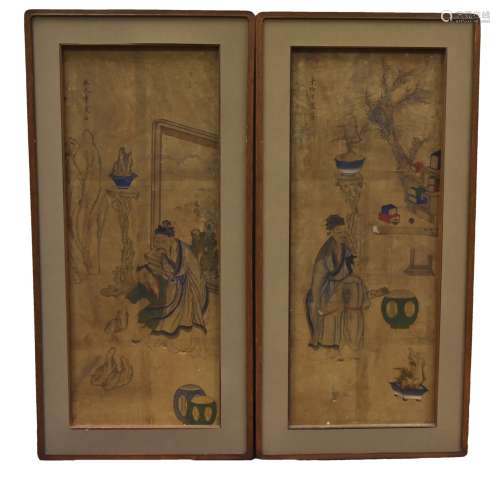 Two Chinese Painting Depicting Landscape, Qing D.