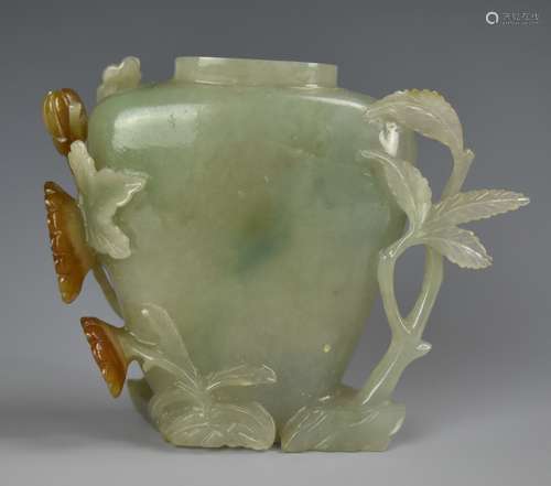 A Chinese Jadeite Vase Bottle,Qing Dynasty