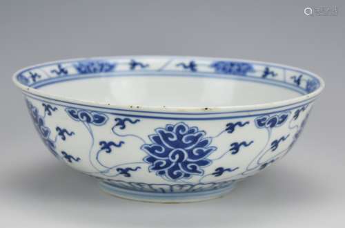 A Chinese Blue and White Bowl, 18-19th C.