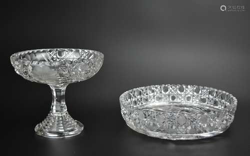 2 Piece Cut Glass :American Brilliant Period