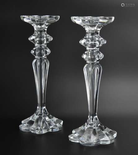 Pair of Crystal Candle Sticks: Bacarrat Style