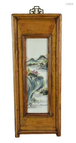 A Chinese Famille Rose Porcelain Plaque,19-20th C.