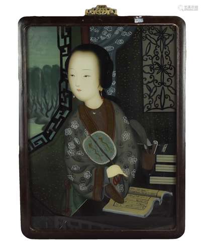 Chinese Reverse Glass Painting,19-20th C.