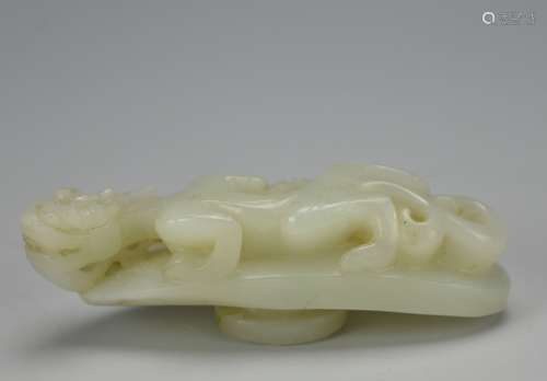 A White Jade Belt Hook ,Qing Dynasty