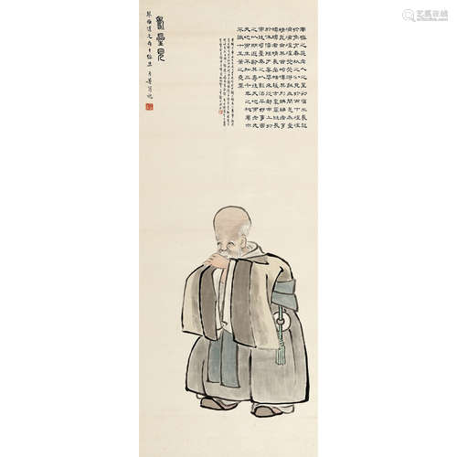 方若 （1869-1954） 寿星 纸本设色 立轴