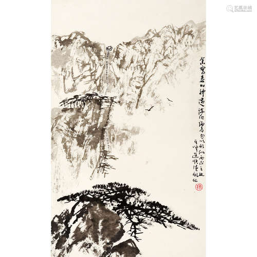 孙其峰 （b.1920） 山水 纸本水墨 托片