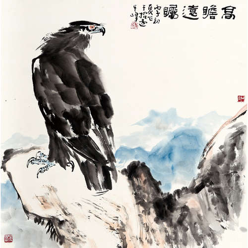 孙其峰 （b.1920） 1996 年作 高瞻远瞩 纸本设色 镜心