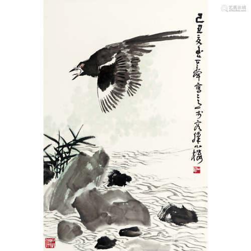 孙其峰 （b.1920） 2009 年作 喜鹊图 纸本设色 镜心