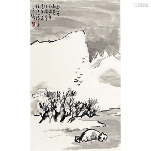 孙其峰 （b.1920） 2010 年作 雪景（指画） 纸本水墨 镜心
