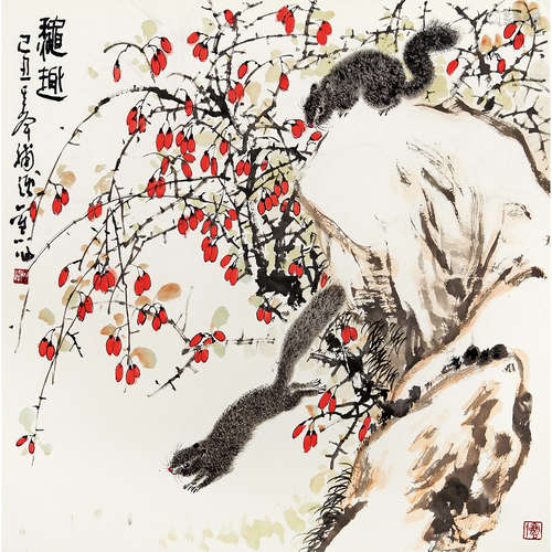 孙其峰 （b.1920） 2009 年作 秋趣 纸本设色 镜心