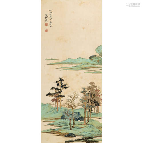 何海霞 （1908-1998） 水邨春晓 纸本设色 立轴