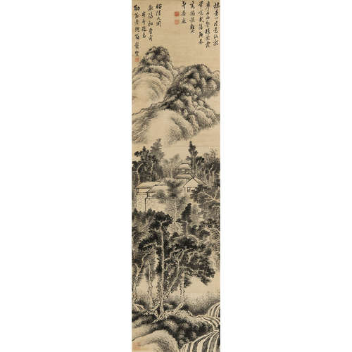 龚贤 （1618-1689） 山水 纸本水墨 立轴