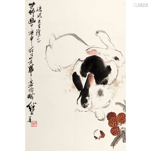 刘继卣 （1918-1983） 1980 年作 芳草悠悠 纸本设色 立轴