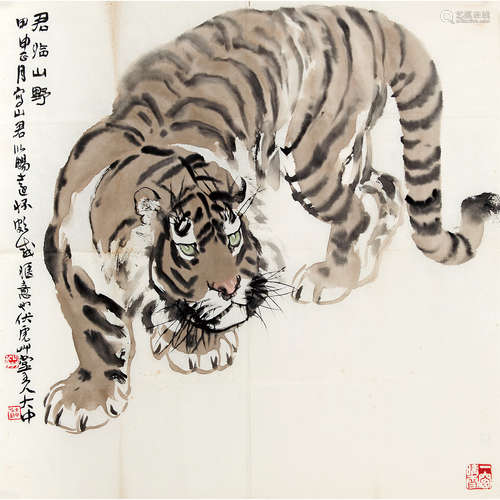 冯大中 （b.1949） 2004 年作 君临山野 纸本设色 软片