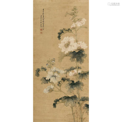 缪嘉蕙 （1831-1908） 1882 年作 花卉 纸本设色 立轴