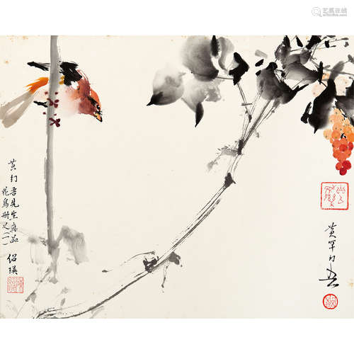 黄幻吾 （1906-1985） 花鸟 纸本设色 镜心