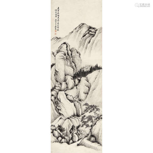 陈鹤 （1908-1992） 1933 年作 山水 纸本水墨 立轴