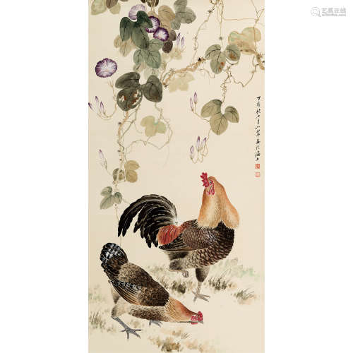 陈小翠 （1907-1968） 1947 年作 大吉图 纸本设色 立轴