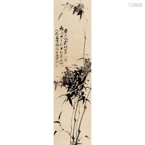 瞿中溶 （1769-1842） 墨竹 纸本水墨 立轴