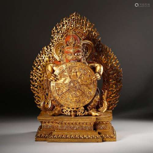 A GILT- BRONZE FIGURE OF VAJRAHAIRAVA.MING DYNASTY