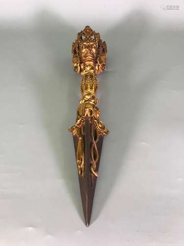 A GILT-BRONZE VAJVALILAKA.ANTIQUE