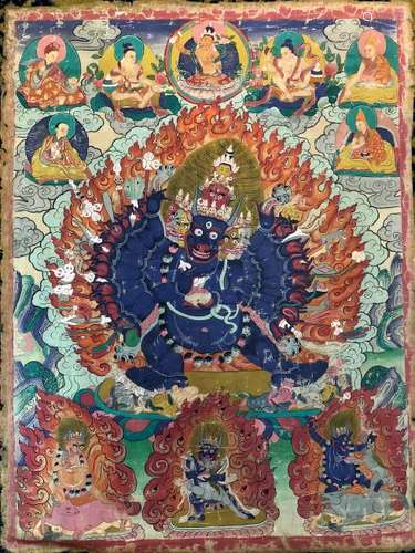 THANGKA OF YAMANTAKA.ANTIQUE