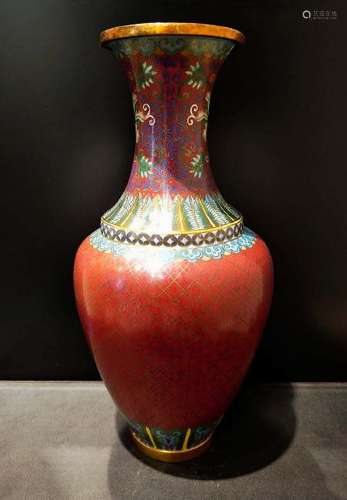 A BRONZE CLOISONNE ENAMEL VASE.ANTIQUE