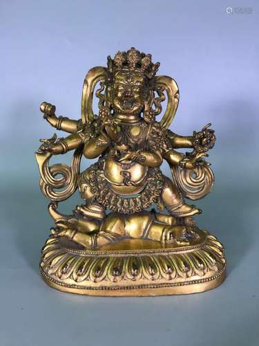 A GILT-BRONZE FIGURE OF VAJRABHAIRAVA.MING DYNASTY