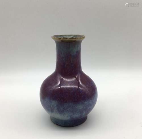 A FLAMBE-GLAZED VASE.MARK OF YONG ZHENG