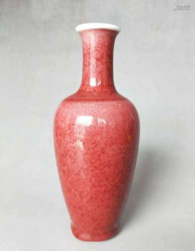A COPPER-RED VASE.MARK OF KANGXI