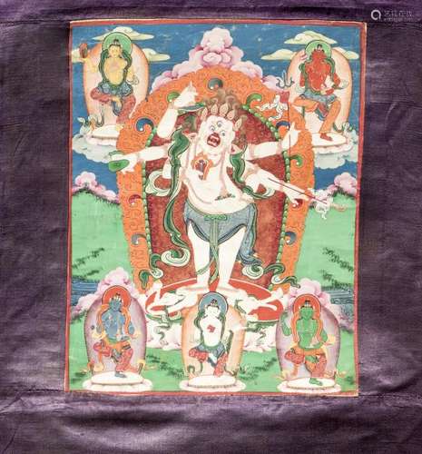 A WHITE MAHAKALA TANGKA