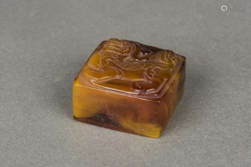 AN AMBER 'MYSTERY BEAST' SEAL