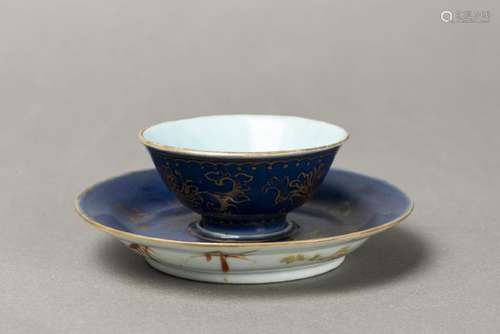 A SET OF TEA CUP AND PLATE, QING DYNASTY