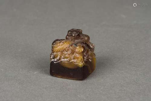 AN AMBER 'MYSTERY BEAST' SEAL