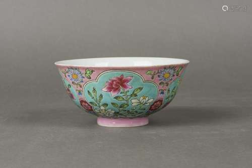 A FAMILLE ROSE 'FLOWER' PORCELAIN BOWL