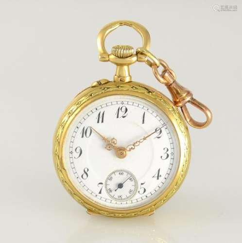 18k yellow gold & diamond set ladies pocket watch